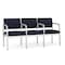 Lesro Lenox Steel 3 Seater with Center Arms, Navy/Midnight Seat, Navy/Midnight Back, 64.5 W 24.5 L 32 H LS3103 - alternate 1